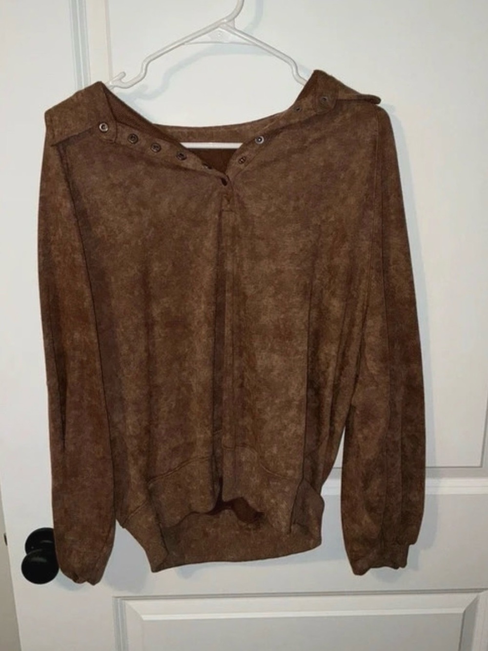 Comfy Brown Hooded Pullover Sweater